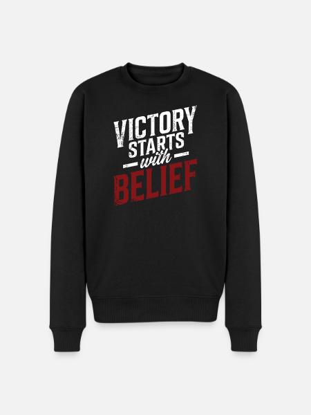 Victory Starts with Belief - Men's Premium Organic Jumper - black