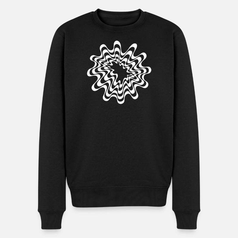 Mandala Tourbillonnant Noir-Blanc Hypnotique - Pull Premium bio Homme - noir
