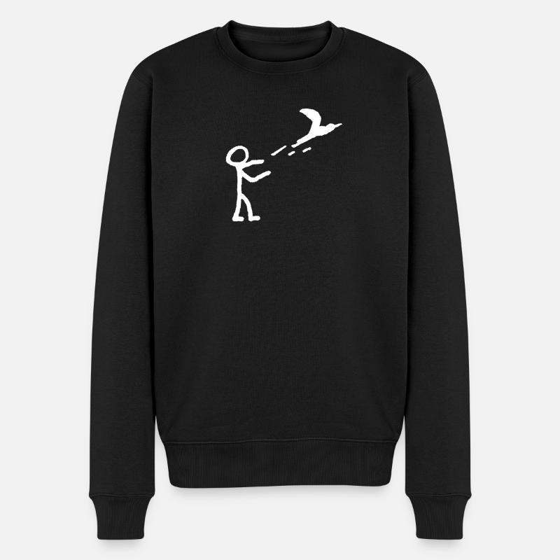 Fliegen lassen - Männer Premium Bio Pullover - Schwarz