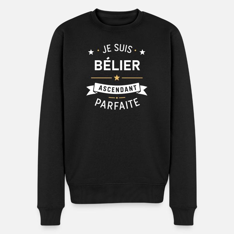 Bélier Ascendant Parfaite - Pull Premium bio Homme - noir