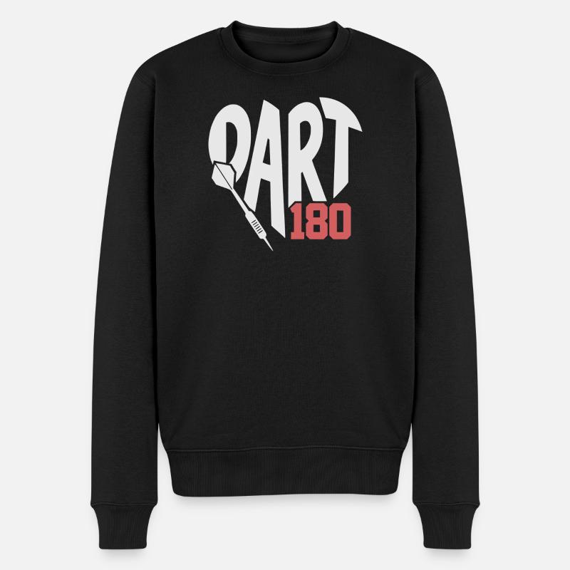 Dart Herz mit Pfeil 180 - Männer Premium Bio Pullover - Schwarz
