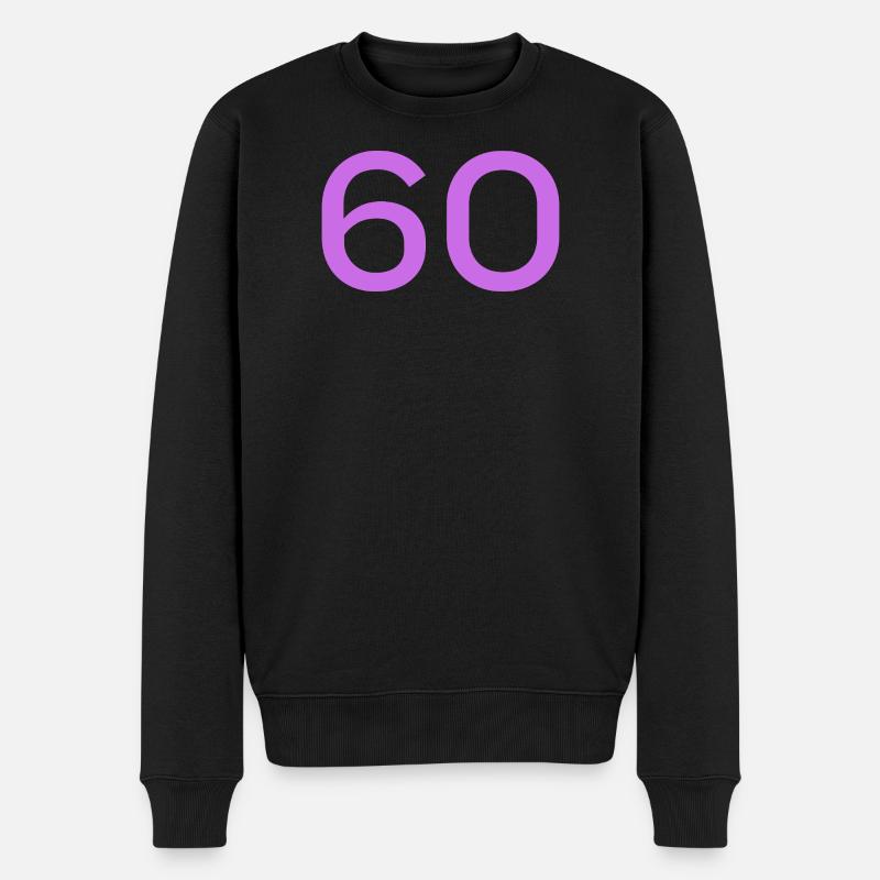 60 - Männer Premium Bio Pullover - Schwarz