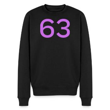 63 - Männer Premium Bio Pullover - Schwarz - Vorne - Nico (187cm)