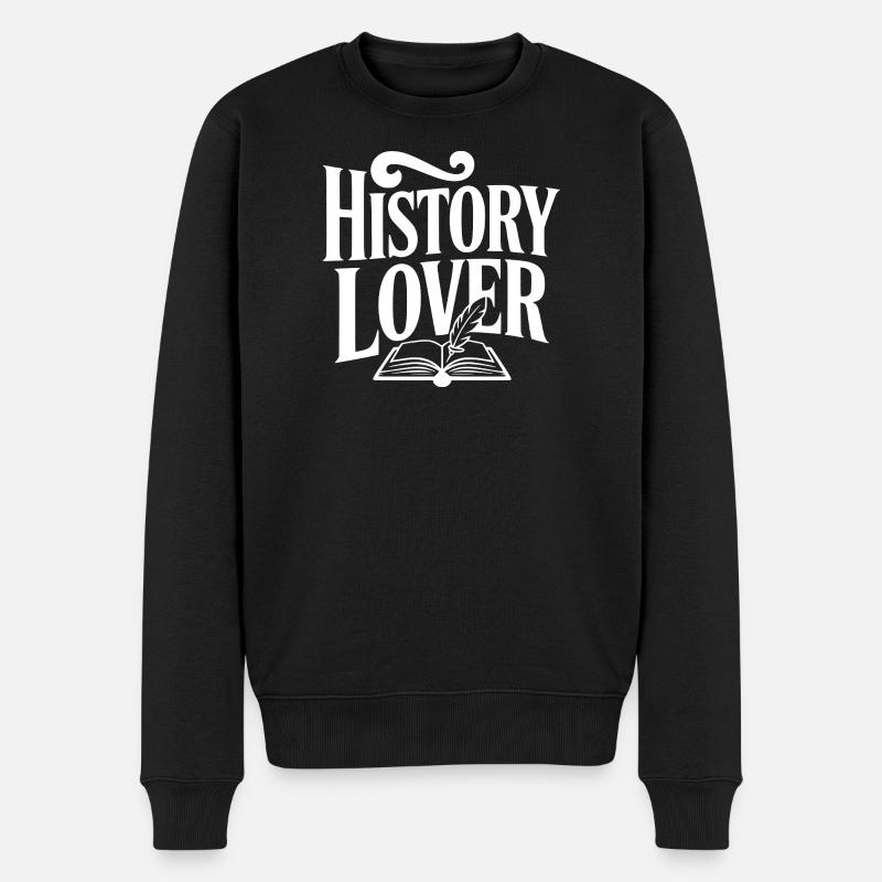 Geschichtsliebhaber - Männer Premium Bio Pullover - Schwarz