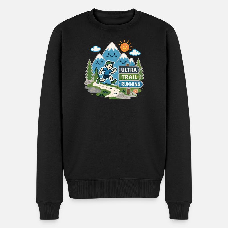 Ultra-Trailrunning - Männer Premium Bio Pullover - Schwarz