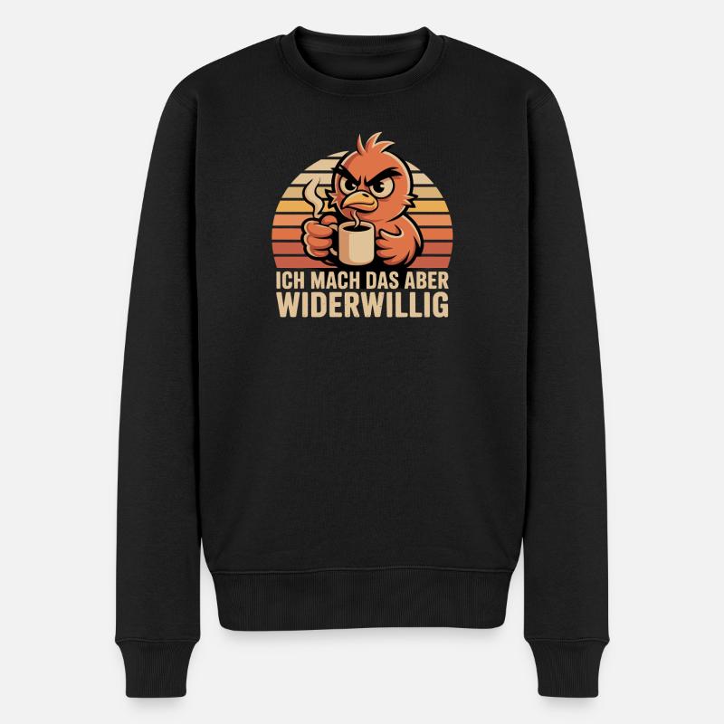Widerwilliger Kaffeevogel - Männer Premium Bio Pullover - Schwarz