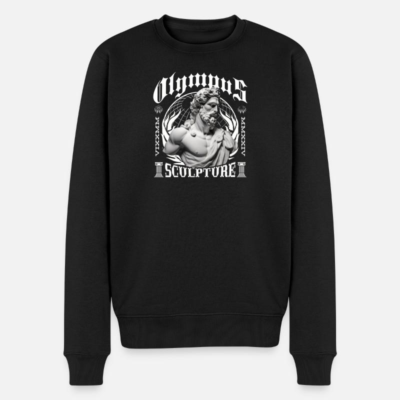 Gothic Skulptur Bust - Männer Premium Bio Pullover - Schwarz