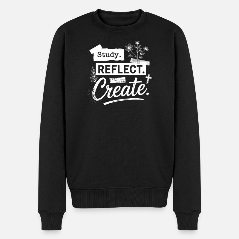 Étudier. Réfléchis. Créez. - Pull Premium bio Homme - noir