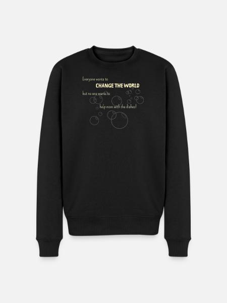 Weltverbesserer mit mangelder Mutterliebe ;) - Männer Premium Bio Pullover - Schwarz