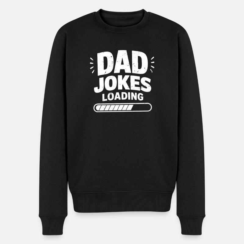 dad jokes loading - Männer Premium Bio Pullover - Schwarz