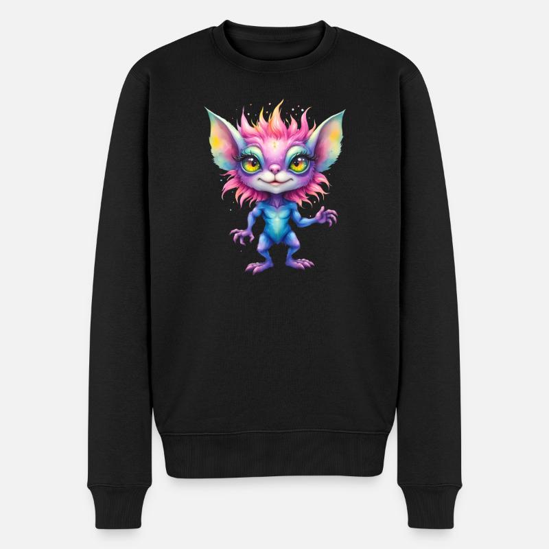 Créature arc-en-ciel fantastique - Pull Premium bio Homme - noir