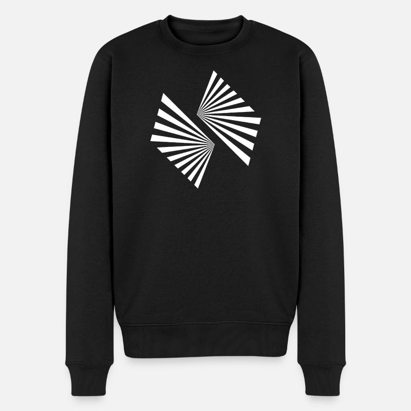 Spiral-Sunburst-Geometrie - Männer Premium Bio Pullover - Schwarz