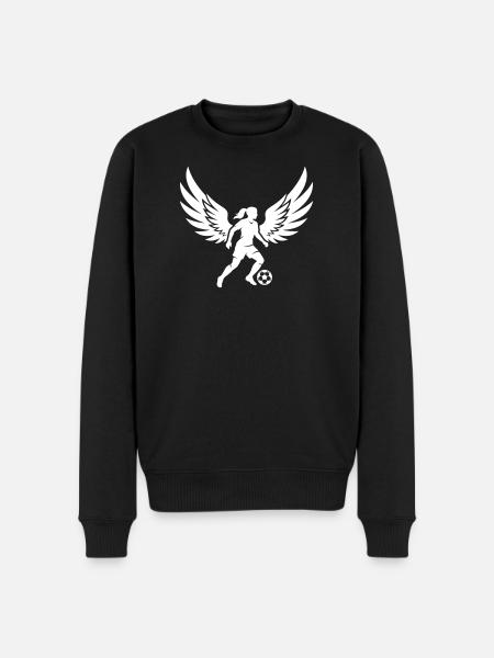 Fussballerin Fussball Silhouette - Männer Premium Bio Pullover - Schwarz