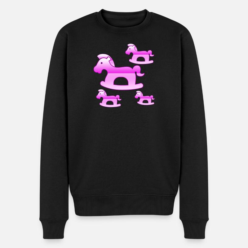 Pferde - Männer Premium Bio Pullover - Schwarz