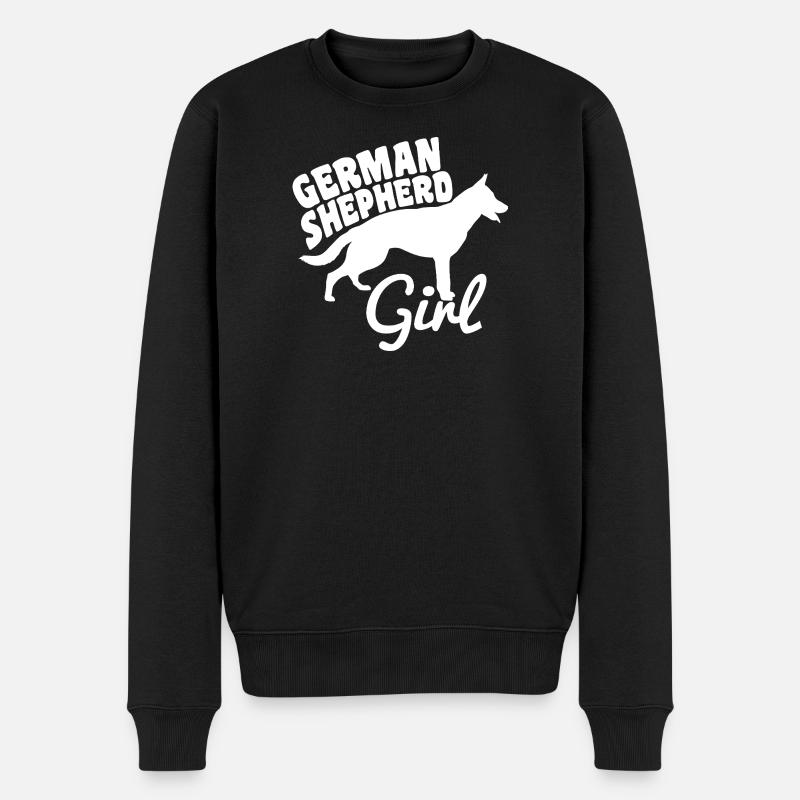 German Shepherd Girl - Männer Premium Bio Pullover - Schwarz