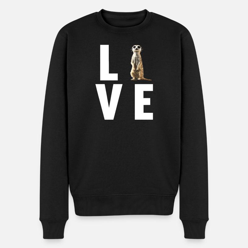 Meerkat Erdmännchen - Männer Premium Bio Pullover - Schwarz