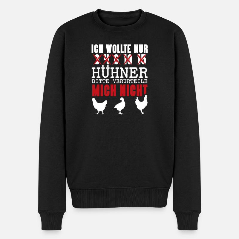 Hühnerflüsterer Huhn Hühnerhalter Hühner - Männer Premium Bio Pullover - Schwarz