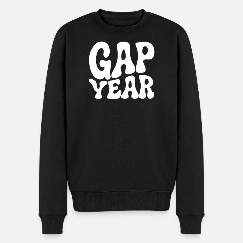Gap Year retro Schriftzug - Männer Premium Bio Pullover - Schwarz