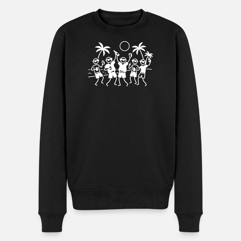 Party Gruppe Strand - Männer Premium Bio Pullover - Schwarz
