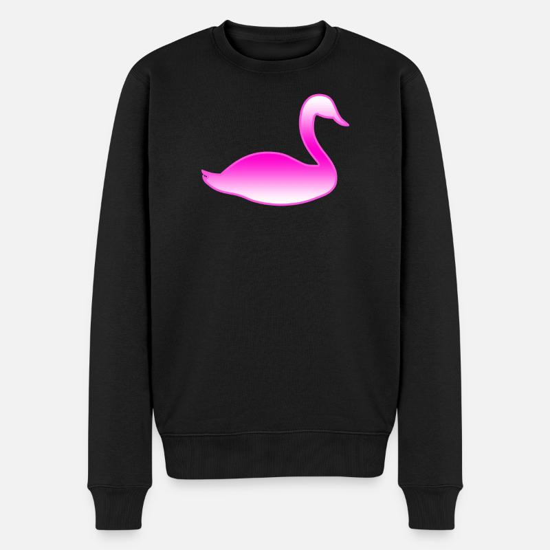 Schwan - Männer Premium Bio Pullover - Schwarz