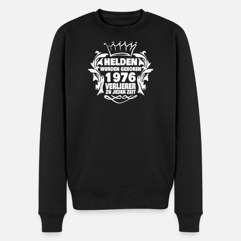 Helden 1976 - Männer Premium Bio Pullover - Schwarz