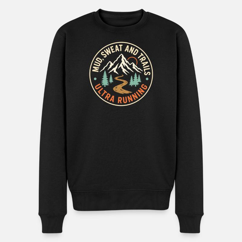 Course ultra sur les sentiers - Pull Premium bio Homme - noir