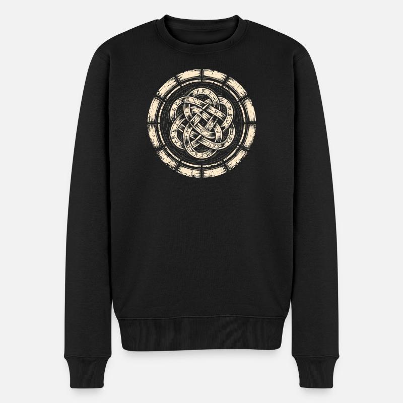 Norse Runes Schild-Patch | Wikingerwappen - Männer Premium Bio Pullover - Schwarz