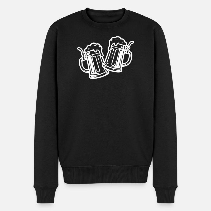 Bier Prost Symbol - Männer Premium Bio Pullover - Schwarz
