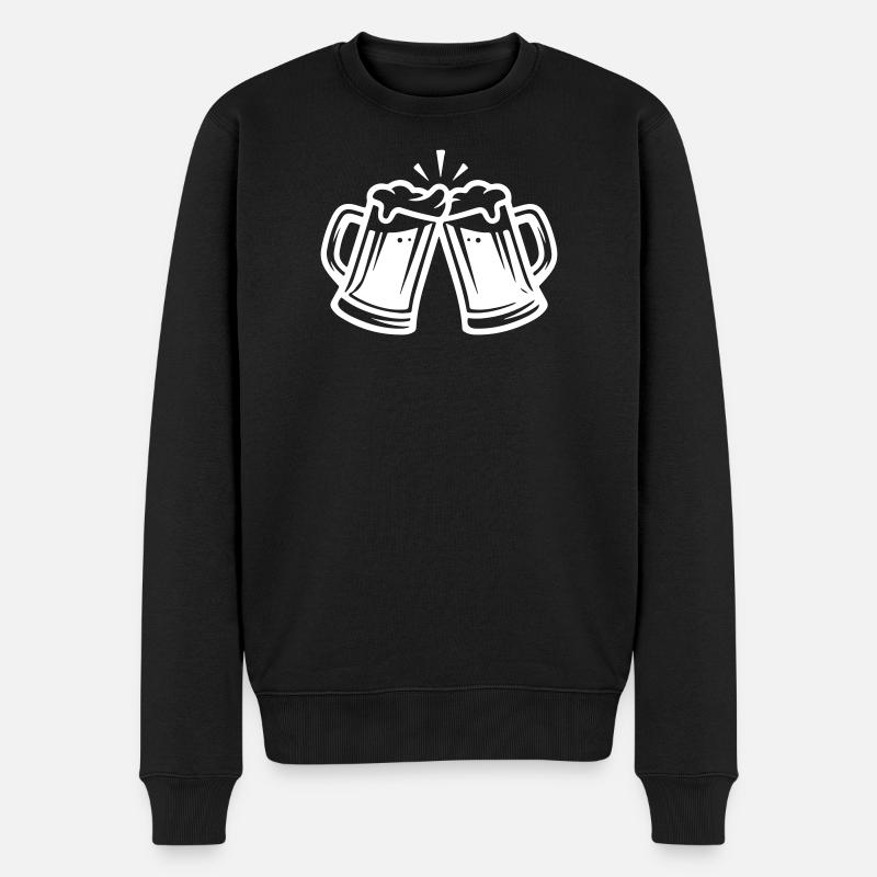 Bier Anstoßen Symbol - Männer Premium Bio Pullover - Schwarz