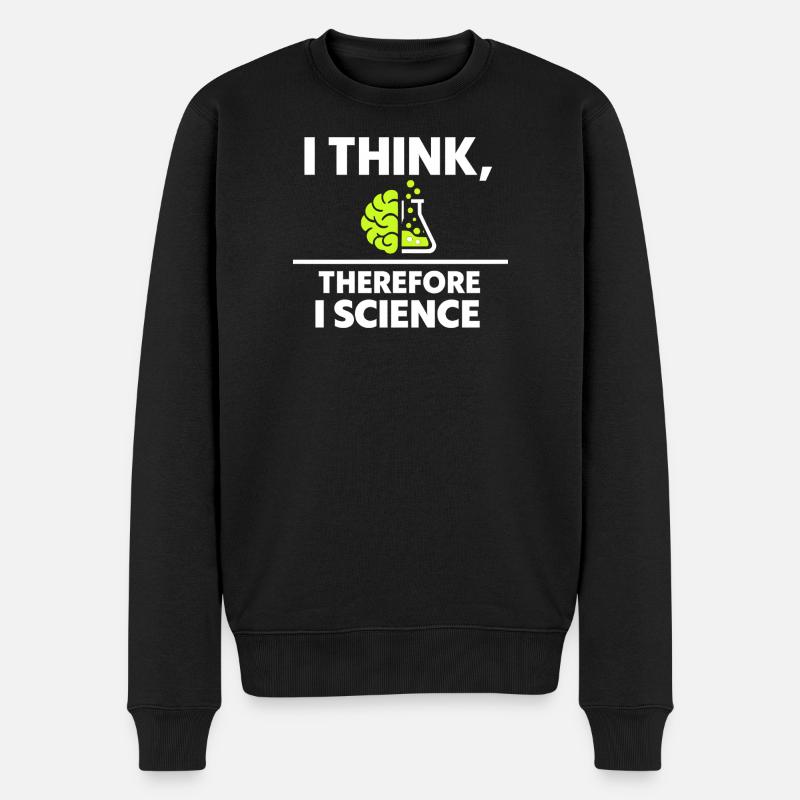 Ich denke, also Wissenschaft - Männer Premium Bio Pullover - Schwarz
