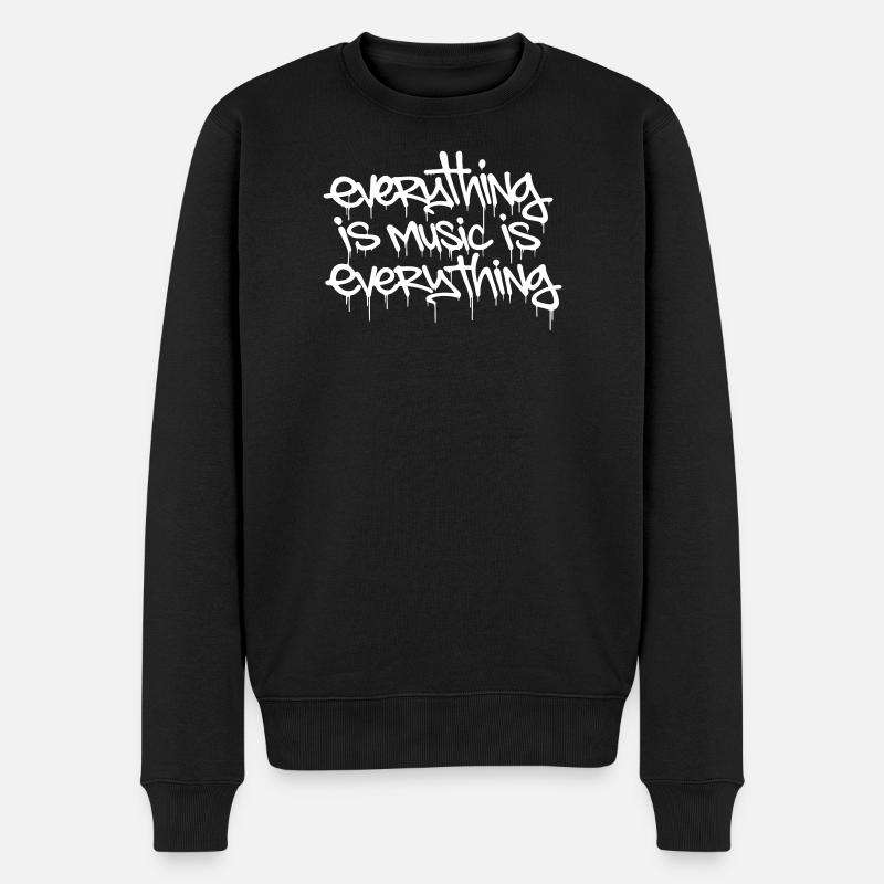 everything is music is everything - Männer Premium Bio Pullover - Schwarz