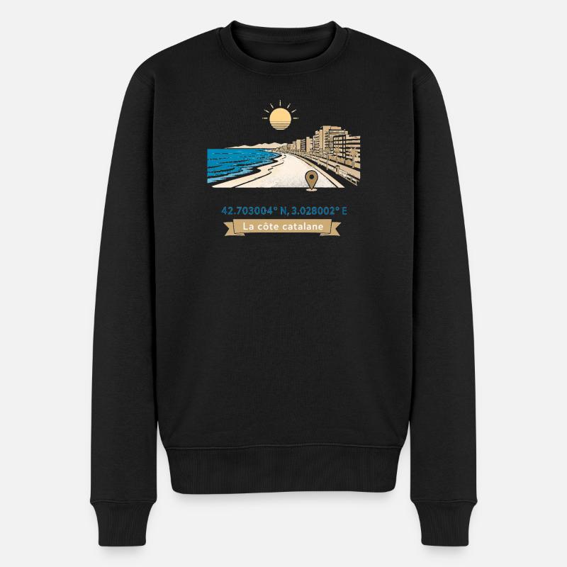 Canet en Roussillon - Promenade Méditerranéenne - Pull Premium bio Homme - noir