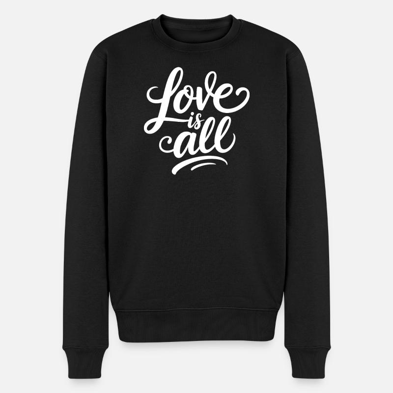 L’amour, c’est tout calligraphie L’amour - Pull Premium bio Homme - noir