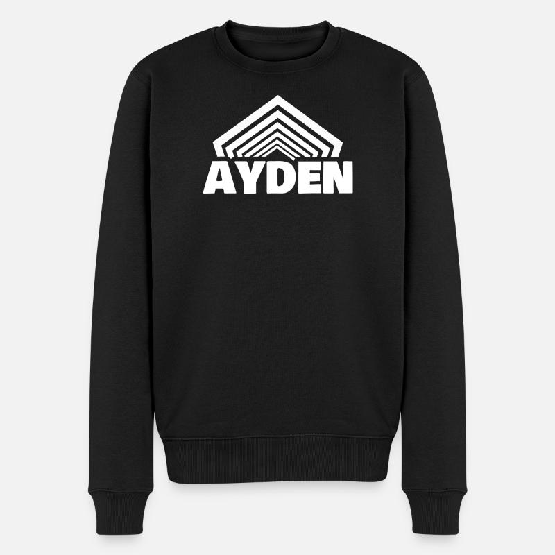 Jungenname Ayden - Männer Premium Bio Pullover - Schwarz