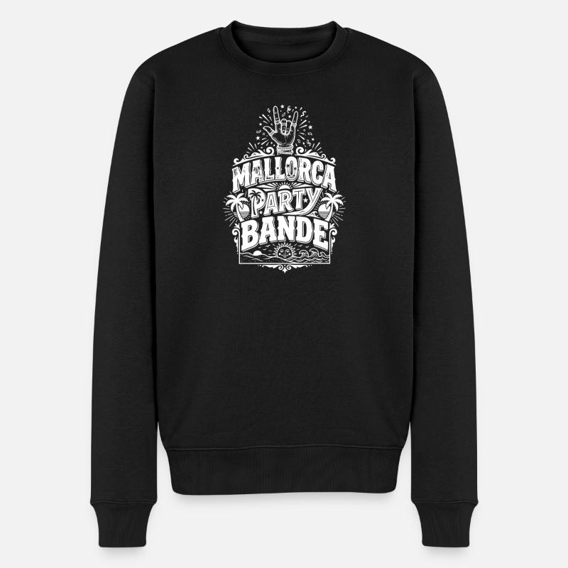 Mallorca Party Bande - Männer Premium Bio Pullover - Schwarz