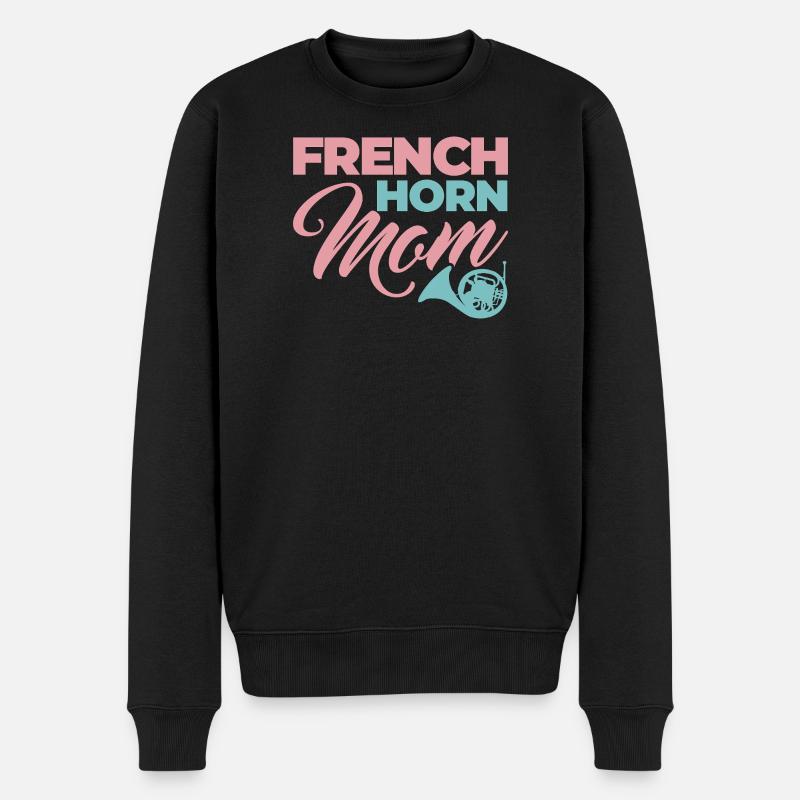 French Horn Mom - Männer Premium Bio Pullover - Schwarz