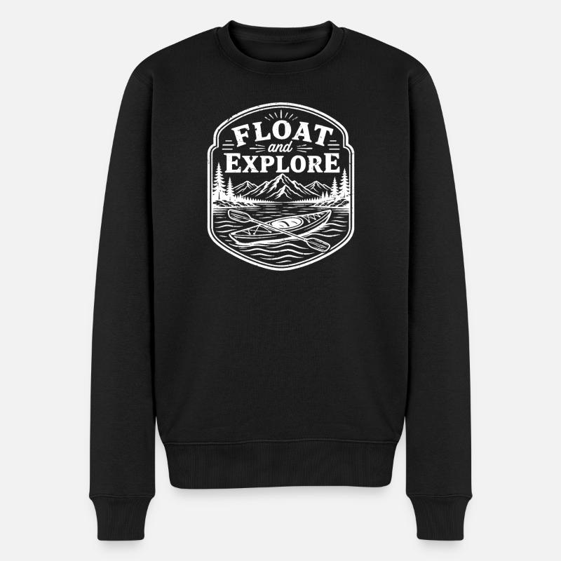 float and explore - Männer Premium Bio Pullover - Schwarz