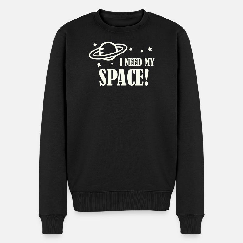 Ich brauche meinen Weltraum! - Männer Premium Bio Pullover - Schwarz