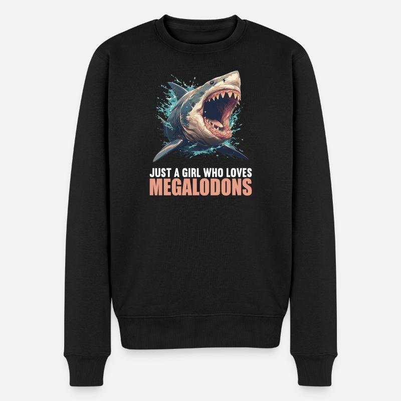 Megalodons Megalodon - Männer Premium Bio Pullover - Schwarz