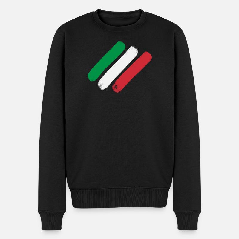 Drapeau italien - Bandes - Pull Premium bio Homme - noir