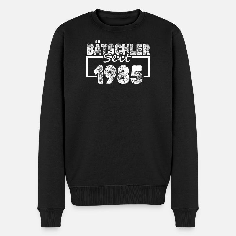 1985 - Männer Premium Bio Pullover - Schwarz