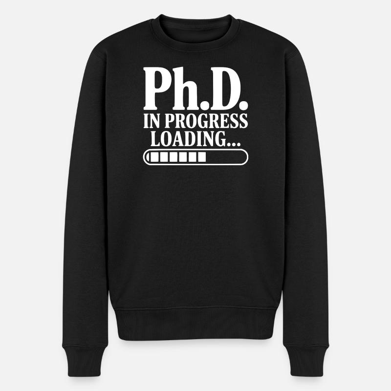 Ph.D. Lädt im Gange... - Männer Premium Bio Pullover - Schwarz
