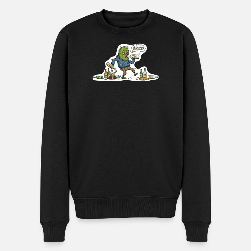 Die Saufgurke – Hicks! - Männer Premium Bio Pullover - Schwarz