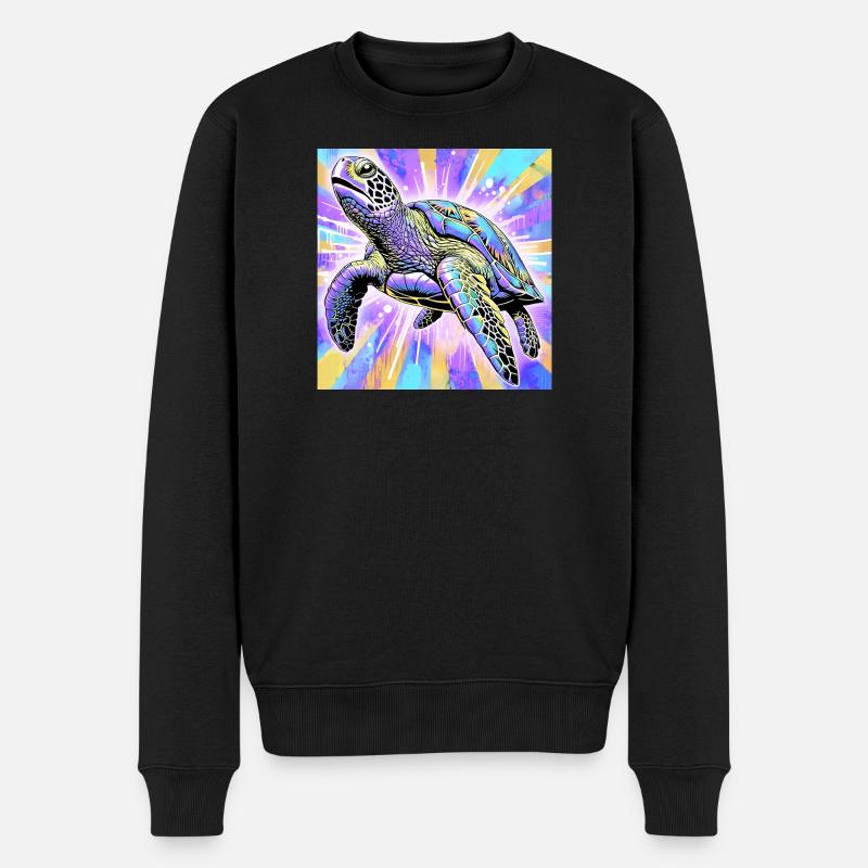 Schildkröte - Männer Premium Bio Pullover - Schwarz