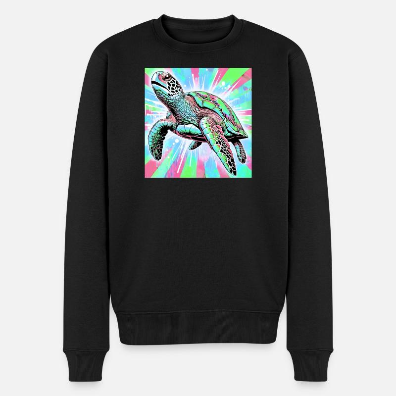 Schildkröte - Männer Premium Bio Pullover - Schwarz
