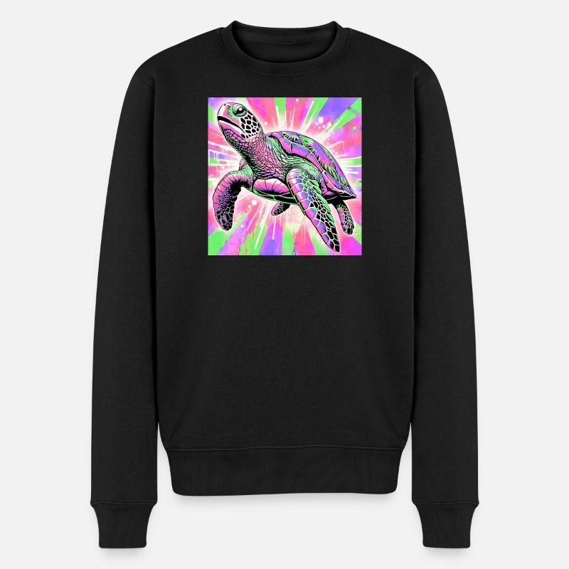 Schildkröte - Männer Premium Bio Pullover - Schwarz