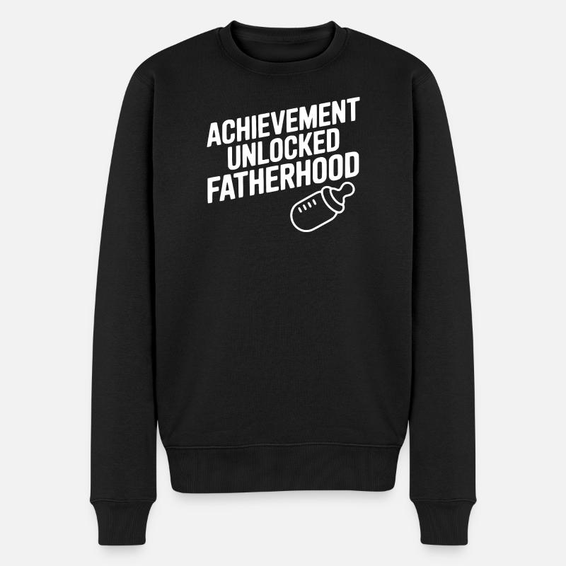 Erfolg: Freigeschaltete Vaterschaft - Männer Premium Bio Pullover - Schwarz