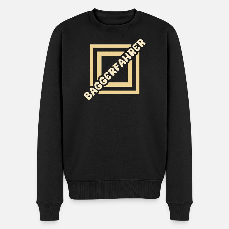 Baggerfahrer - Männer Premium Bio Pullover - Schwarz