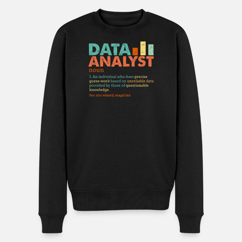 Data Analyst Retro Farbblöcke - Männer Premium Bio Pullover - Schwarz