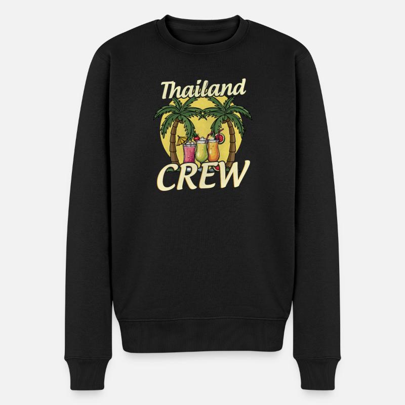 Thailand Crew - Männer Premium Bio Pullover - Schwarz